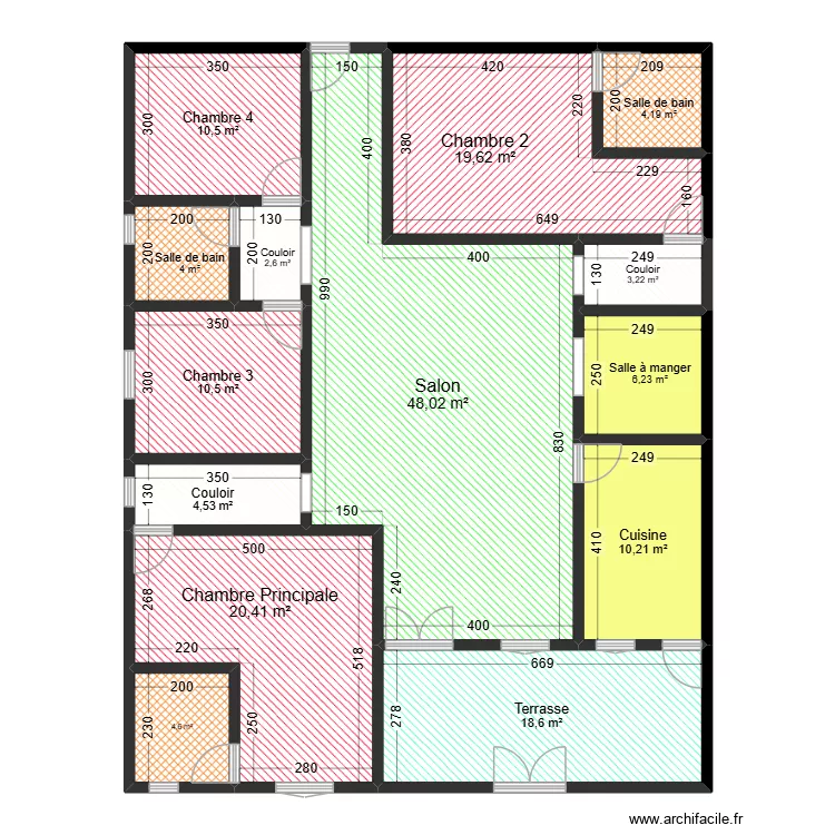 Maison Agboville 2. Plan de 14 pièces et 167 m²
