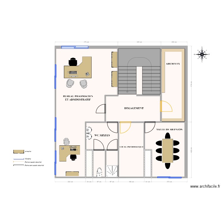 Brignoles étage - Plan côté. Plan de 10 pièces et 91 m2