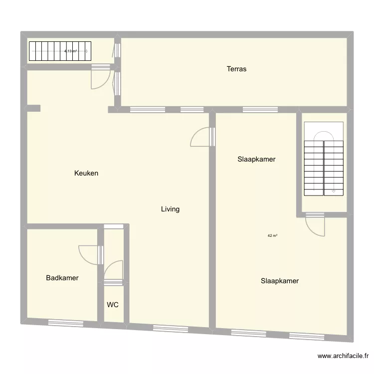 Deerlijk - Schoolstraat 36 zolder. Plan de 8  et 154 m²