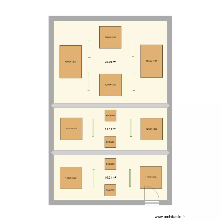 Notre Dame les Oiseaux. Plan de 3  et 59 m²