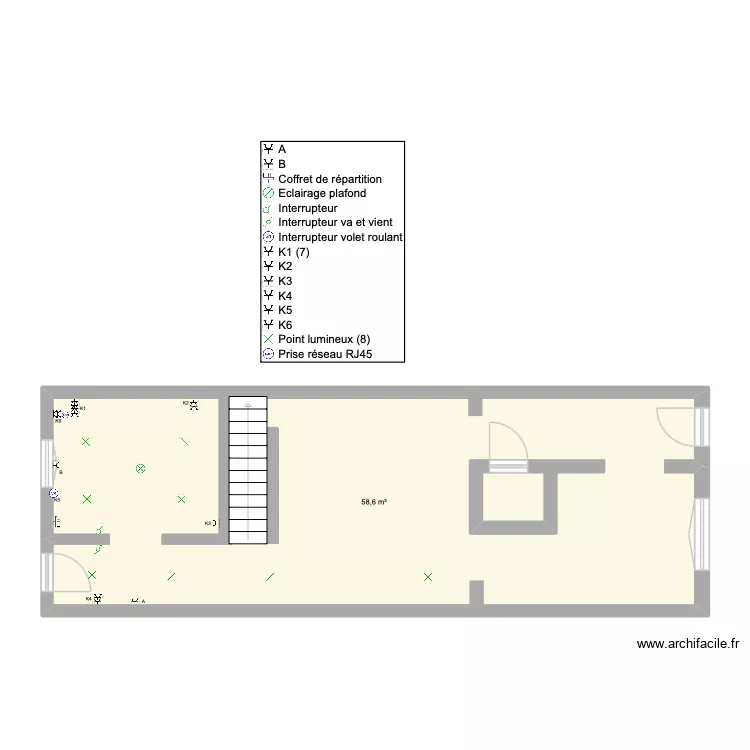 Maison Elec AC. Plan de 1 et 59 m² Maison Elec AC. Plan de 1 et 59 m²