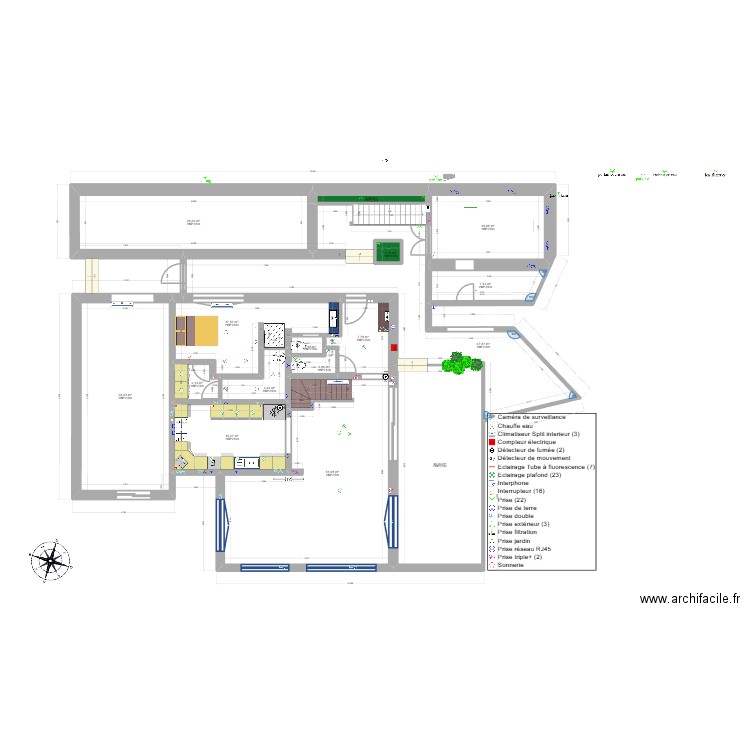 trencal 2025. Plan de 16 pièces et 276 m2