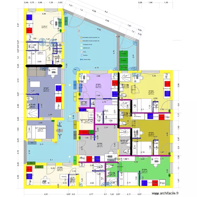 Saint-agne RDC final V3 couleur technique. Plan de 21 Pièces et 208 m² Saint-agne RDC final V3 couleur technique. Plan de 21 Pièces et 208 m²