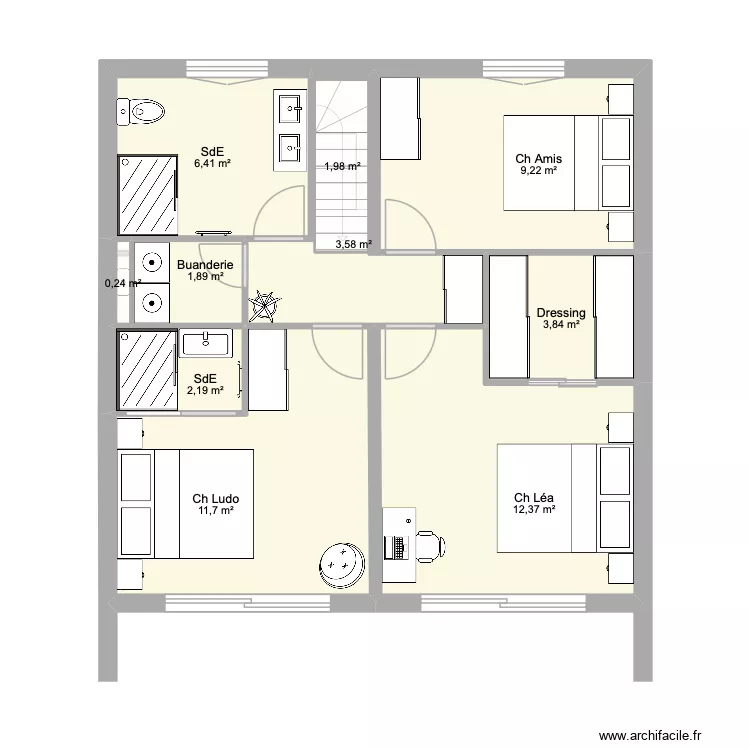 Maison Projet 17 ter. Plan de 15  et 110 m²