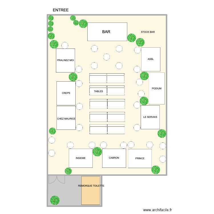 Marché de Noël (option2). Plan de 2 pièces et 322 m2