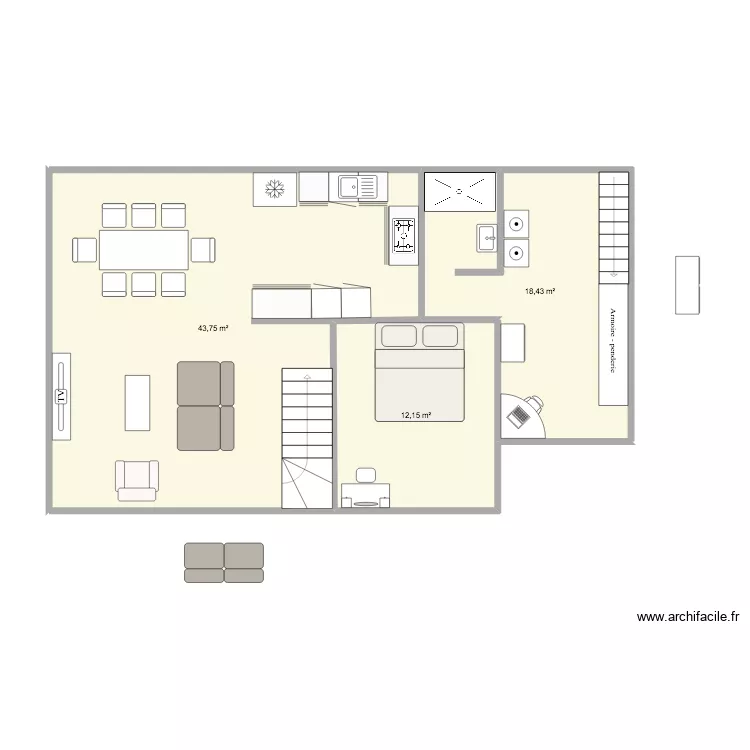Cuisine 2. Plan de 3 et 74 m² Cuisine 2. Plan de 3 et 74 m²