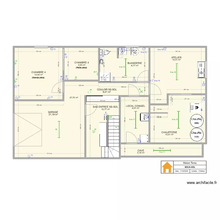 Tanay Sous-sol. Plan de 