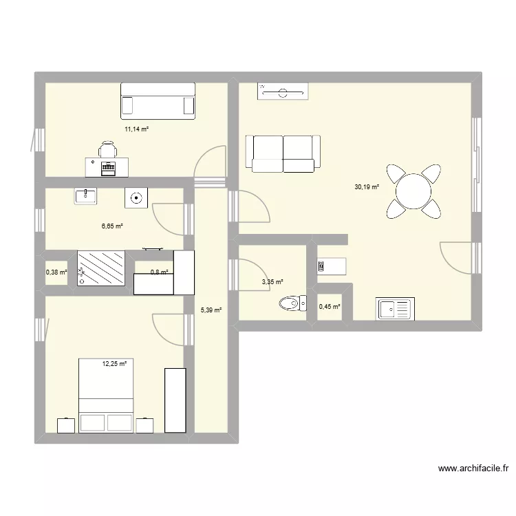 Appartement Hennebont. Plan de 9 pièces et 71 m²