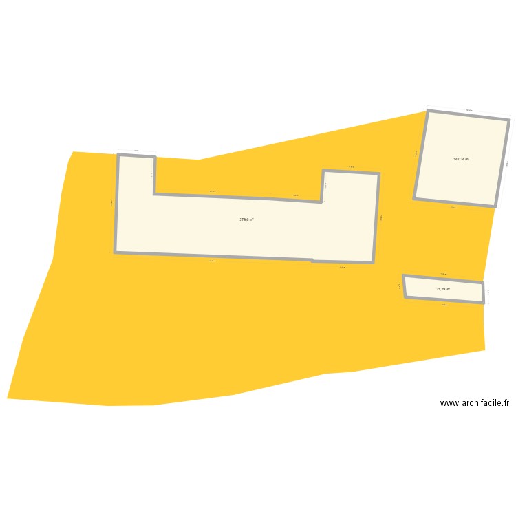 Bellenot. Plan de 3 pièces et 558 m2