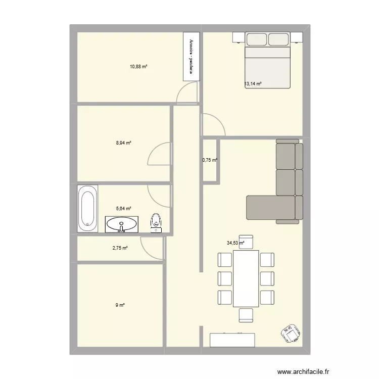 etage. Plan de 8 Pièces et 86 m² etage. Plan de 8 Pièces et 86 m²