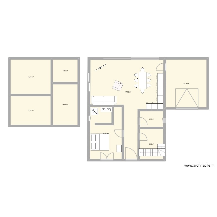 MAISON ETAGE. Plan de 0 pièce et 0 m2
