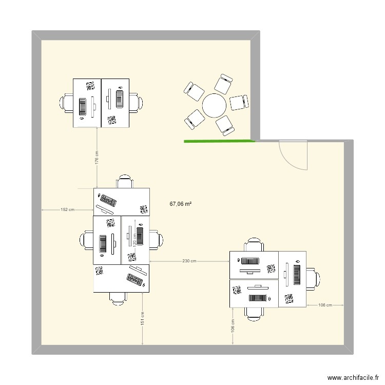 Alstom Crespin bâtiment 191. Plan de 1 pièce et 67 m2