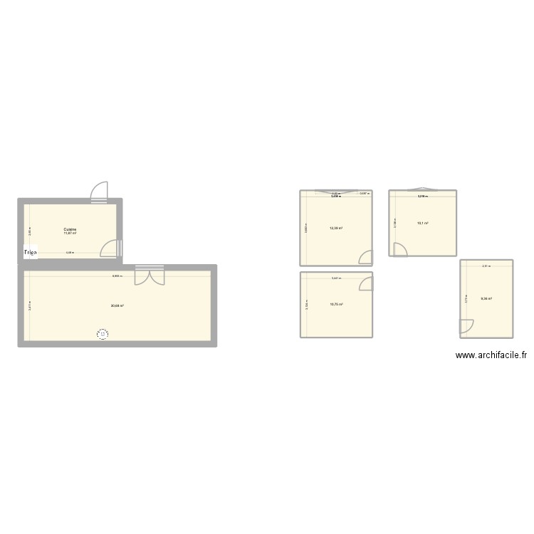 Maison Saintonge. Plan de 6 pièces et 85 m2