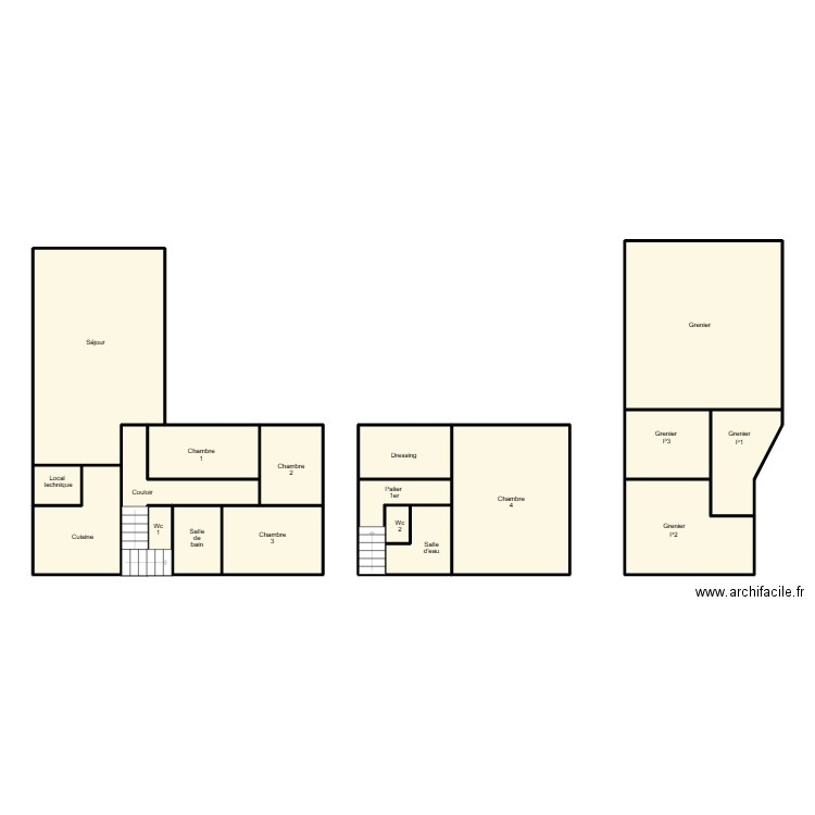 FOUESNANT TACHON. Plan de 17 pièces et 134 m2