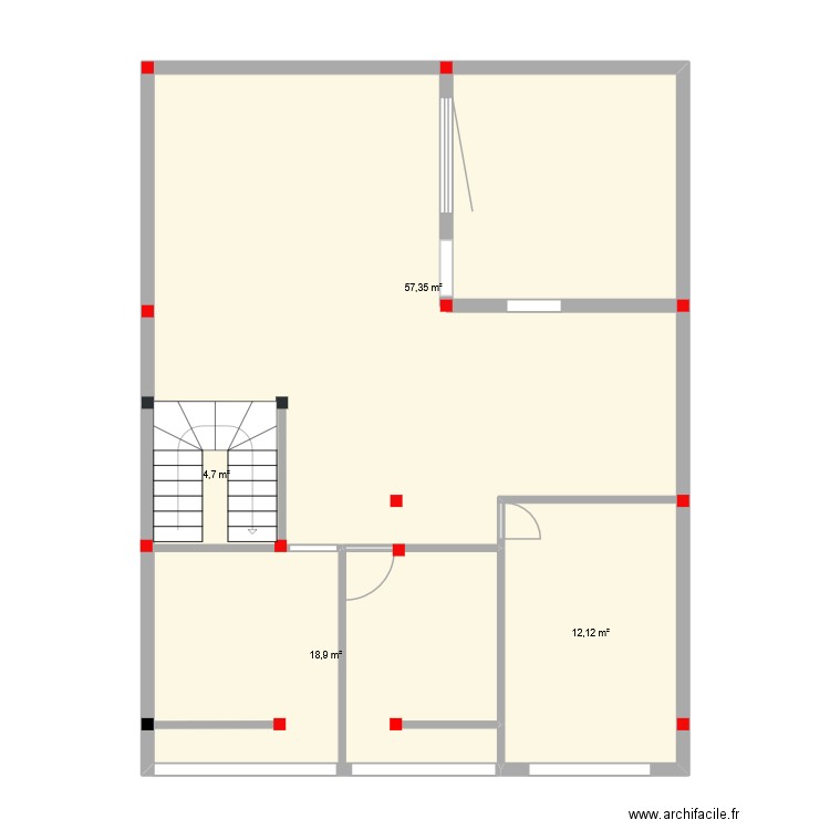 pla01. Plan de 4 pièces et 93 m2