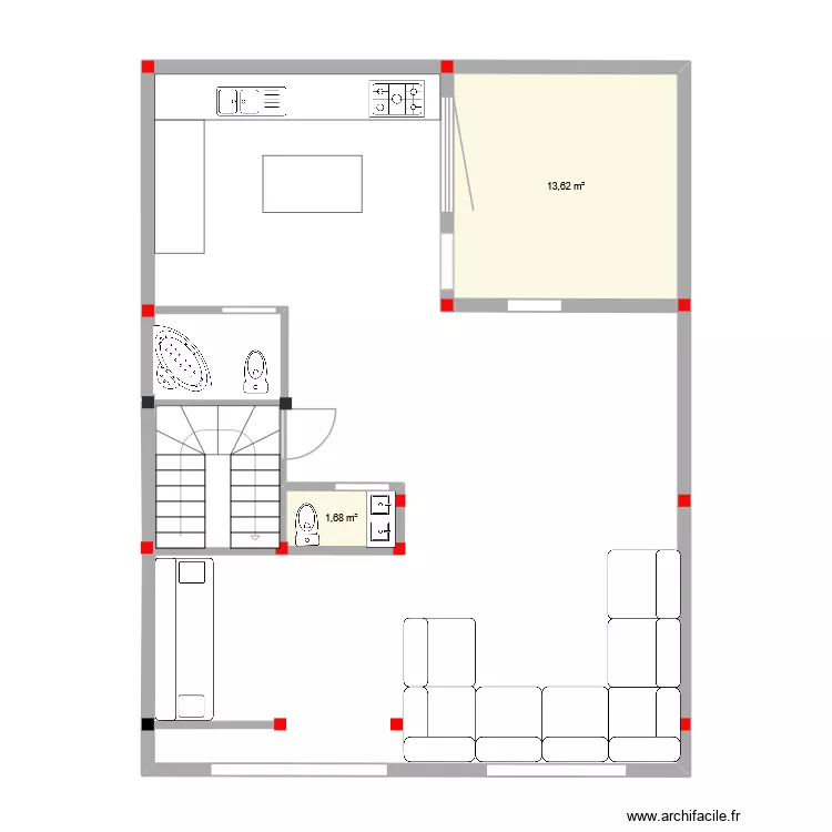pla01. Plan de 2  et 15 m²