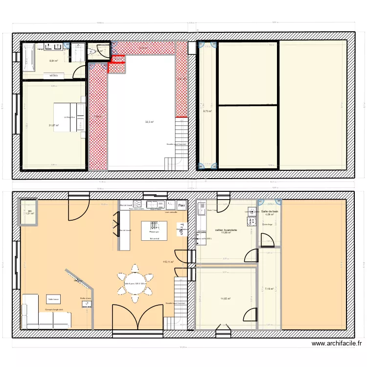 projet MAISON 2026. Plan de 17  et 420 m²
