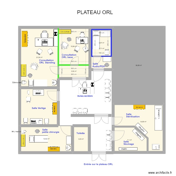 PASTEUR. Plan de 11 pièces et 136 m2