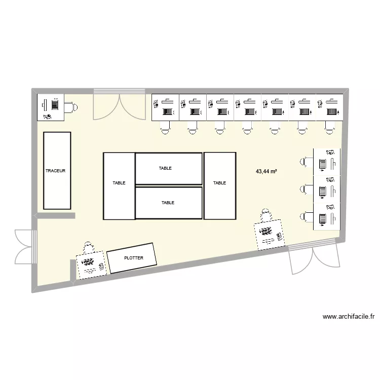 ATELIER 2 SIGNALETIQUE. Plan de 1  et 43 m²