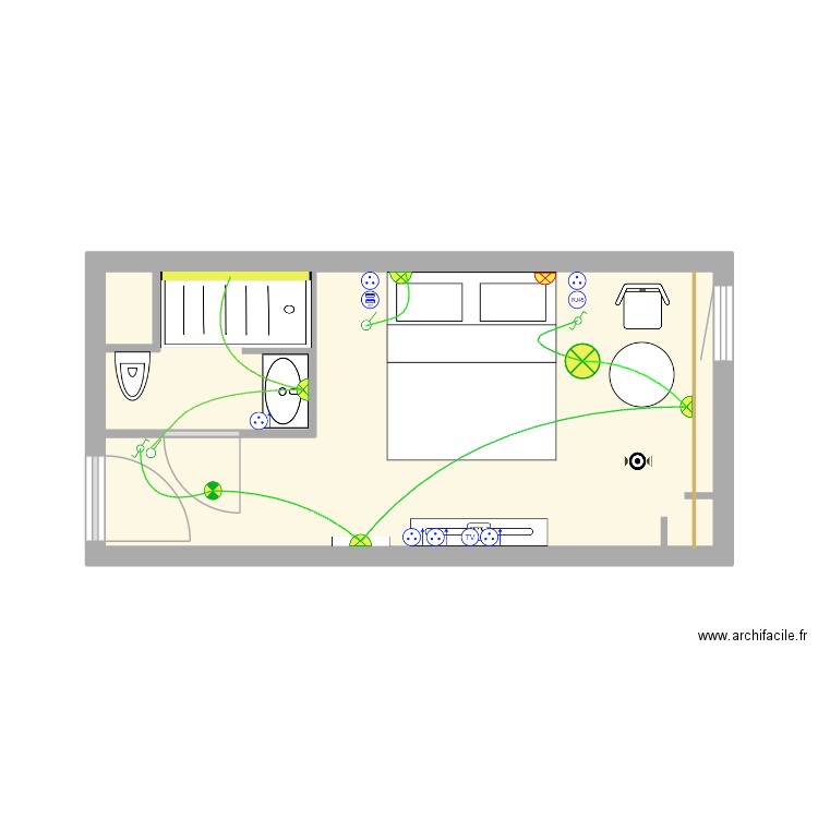 CH135 IBIS. Plan de 3 pièces et 18 m2