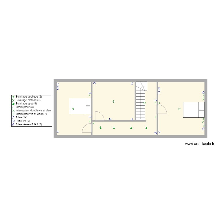 FLESQUIERES R+1. Plan de 4 pièces et 61 m2