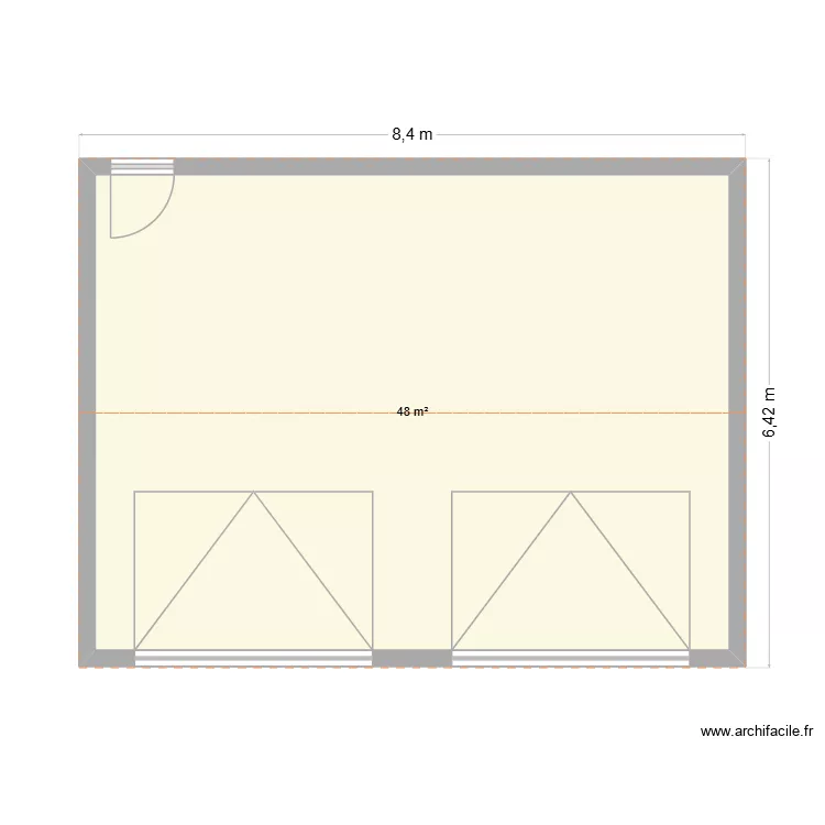 garage. Plan de 1 et 48 m² garage. Plan de 1 et 48 m²