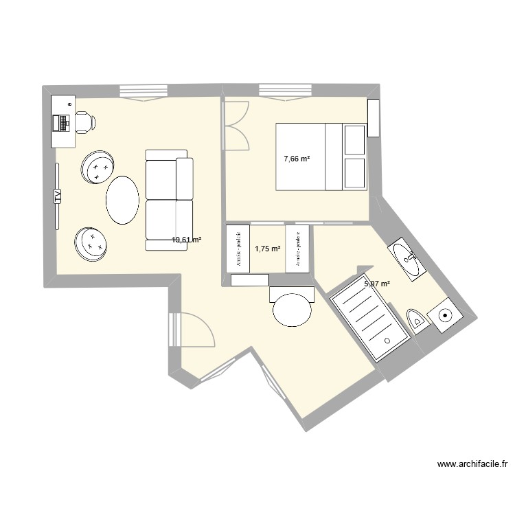 Casimir 1901 aménagement. Plan de 0 pièce et 0 m2