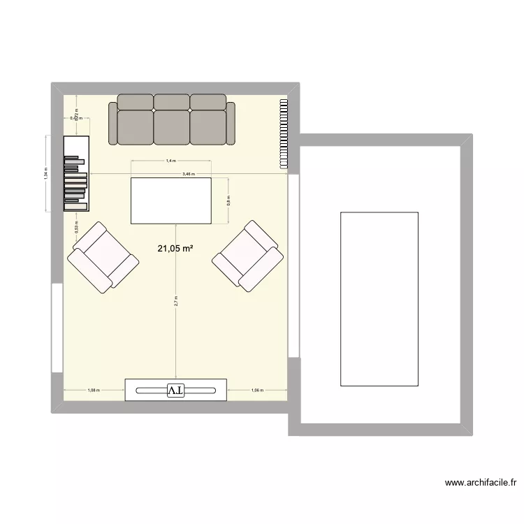 BERGE. Plan de 1 Pièce et 21 m² BERGE. Plan de 1 Pièce et 21 m²