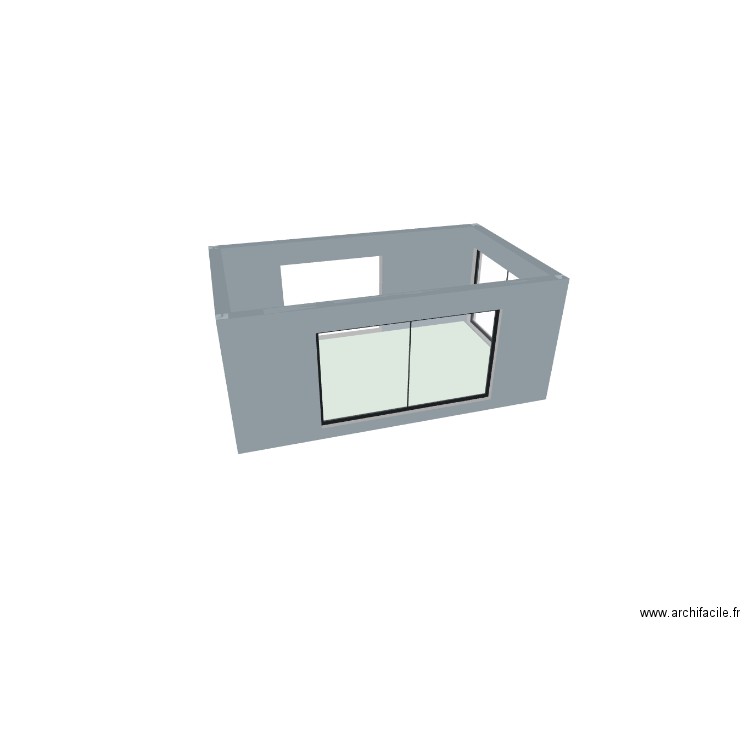 Extension pièce à vivre. Plan de 1 pièce et 20 m2