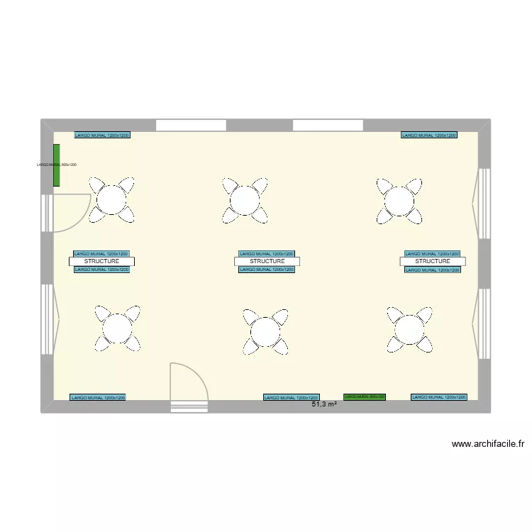 REFECTOIRE MATERNELLE - VRIGNY - COM COM DU PITIHIVERAIS. Plan de 1  et 51 m²