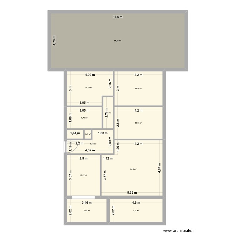 MAISON ALEXANDRE ..modif. Plan de 13 pièces et 158 m2