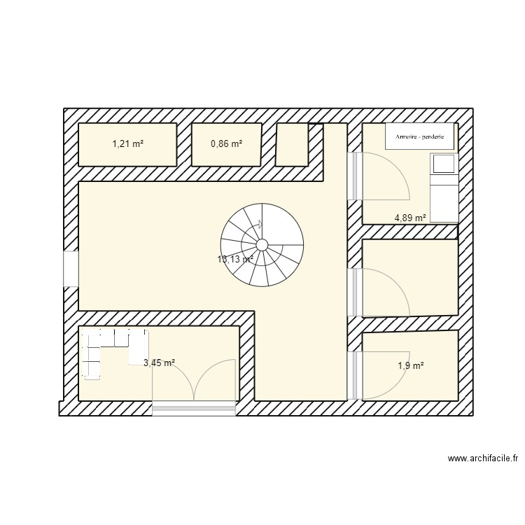 project. Plan de 6 pièces et 25 m2