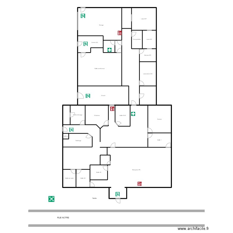 Clinique - Ajout a faire. Plan de 27 pièces et 296 m2