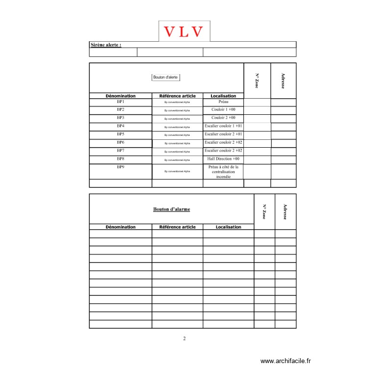 Nomenclature page 2 &eacute;cole longchamps. Plan de 0 pièce et 0 m2