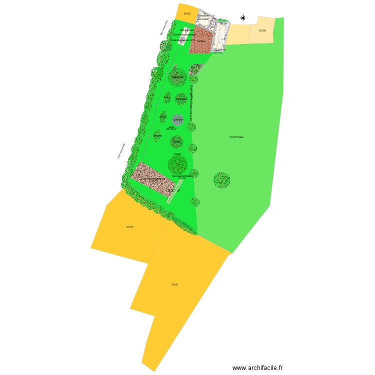 D1430 1431 D1433 après travaux. Plan de 8 pièces et 90 m2