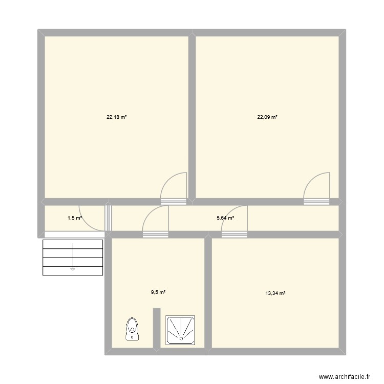 CIE MANOEUVRE. Plan de 6 pièces et 74 m2