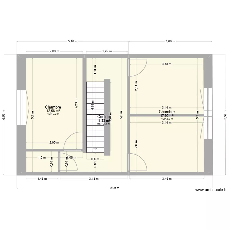 rdc. Plan de 3 pièces et 42 m² rdc. Plan de 3 pièces et 42 m²