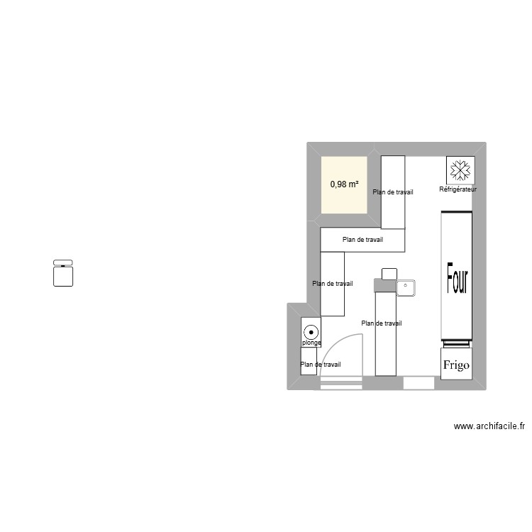 annexe. Plan de 1 pièce et 1 m2
