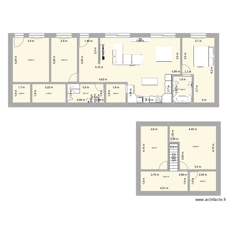 SALIN-new. Plan de 13 pièces et 155 m2