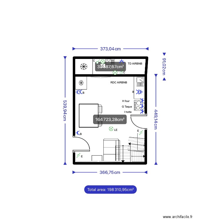 RDC AIRBNB. Plan de 0 pièce et 0 m2
