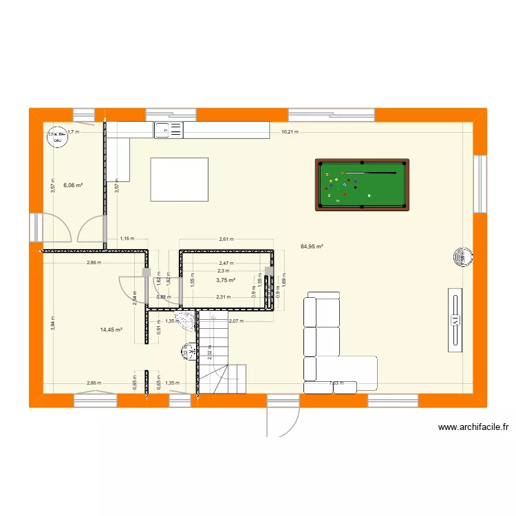 plan rdchausser. Plan de 4 pièces et 89 m²