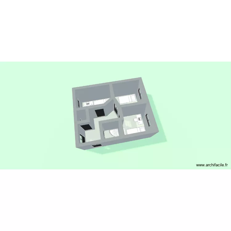 chambre enfants. Plan de 5  et 26 m²