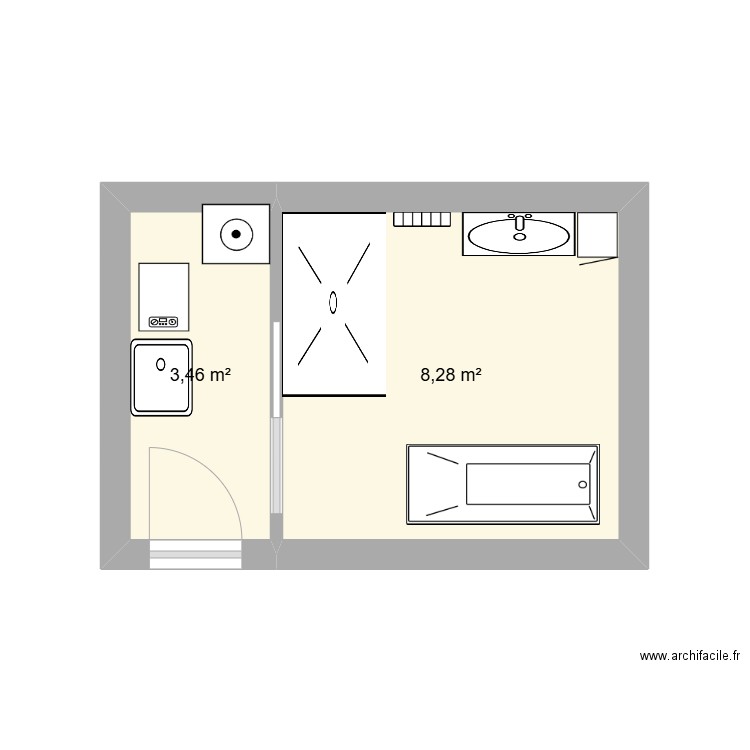 dagmara. Plan de 2 pièces et 12 m2