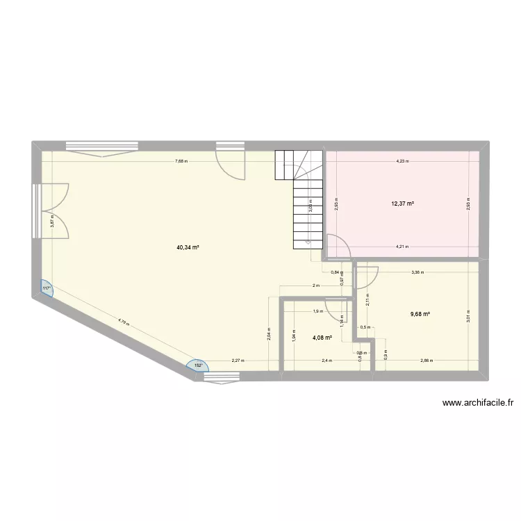 ST RENAN. Plan de 4 pièces et 66 m²