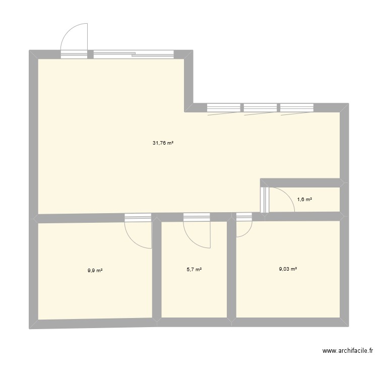 Appartement ay sur Moselle. Plan de 6 pièces et 71 m2