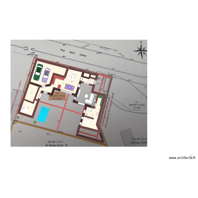joecri. Plan de 3 pièces et 164 m2