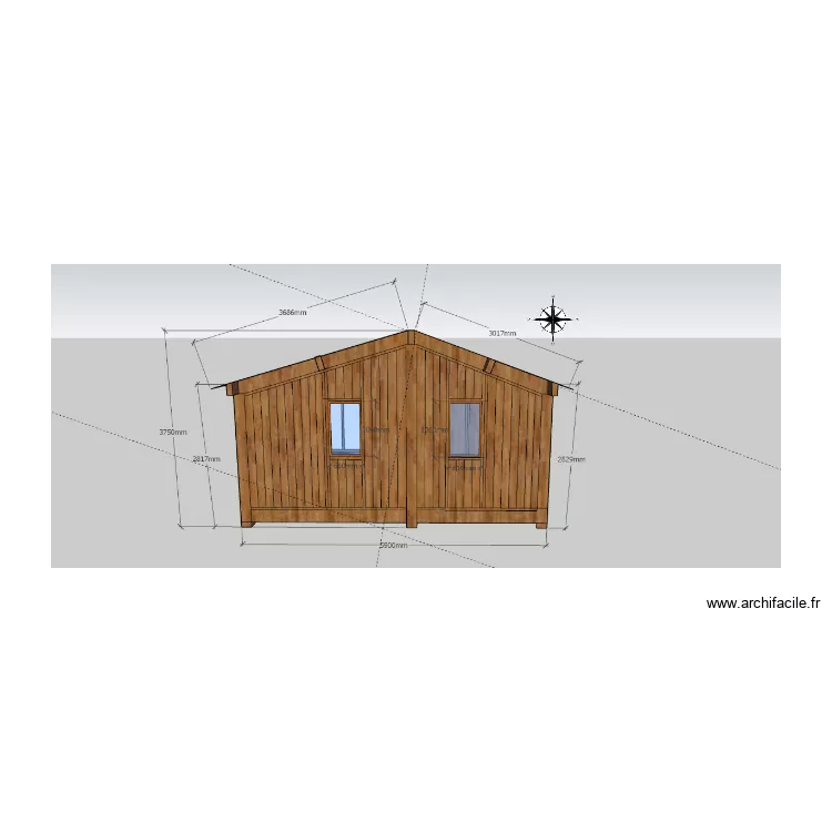 FACADE  OUEST FIN. Plan de 