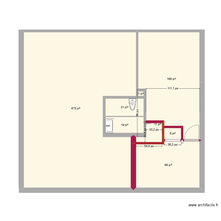 annie 2. Plan de 8 pièces et 69 m2