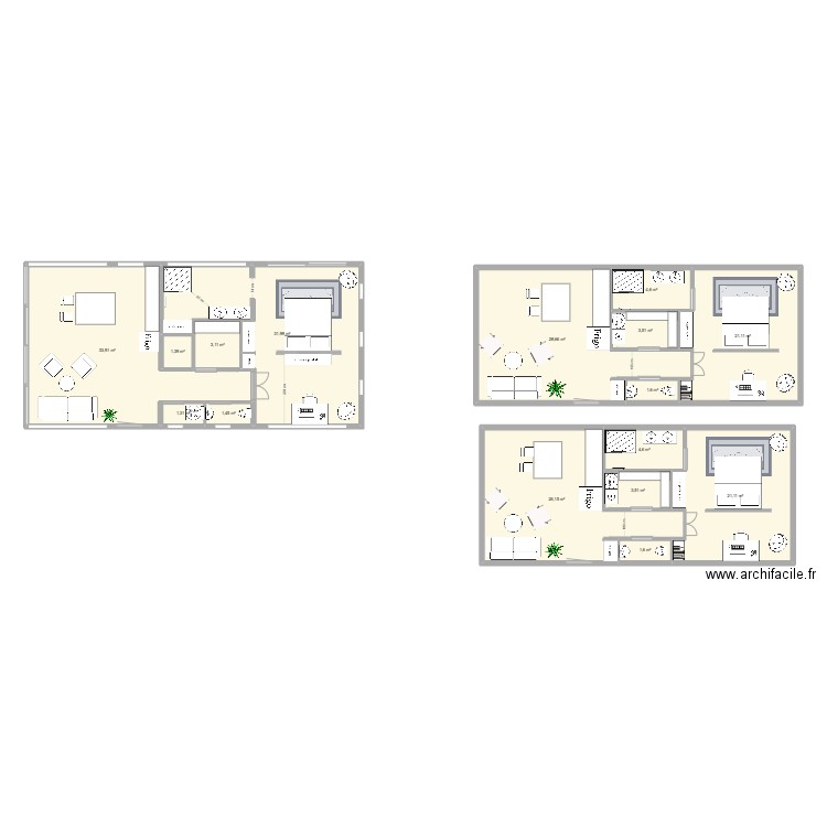 NEW E O TATOU. Plan de 16 pièces et 190 m2