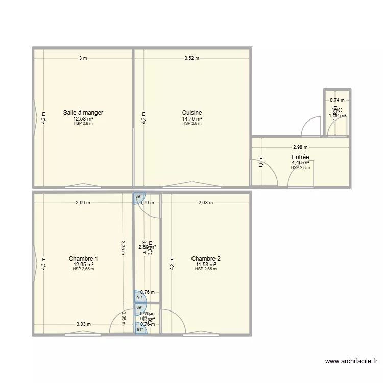 lAURENT. Plan de 8  et 61 m²
